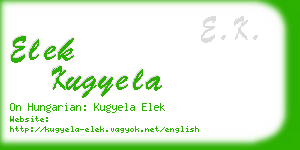 elek kugyela business card